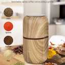 COOL KNIGHT Electric Herb Grinder [Large Capacity/High Rotating Speed]-Electric Grinder for Spices and Herbs (Wood grain 2)