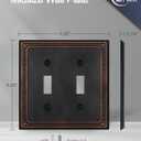 Metal Wall Plates, Switch Plates and Outlet Covers, Decorative Pearl Design (2 Toggle 2PK, Aged Bronze, Midsize)