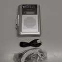 Small Cassette Player Recorder, Portable AM FM Vintage Tape Cassette Player with Big Speaker and Headphones, Built-in Microphone, Powered by DC or AA Battery for Walking (Blue)