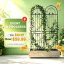 2 Pack 86.7" H x 19.7" W Metal Garden Trellis for Climbing Plants Outdoor, Black Lattice Panel, Sturdy Plant Support for Roses, Vines, Cucumbers & Vegetables