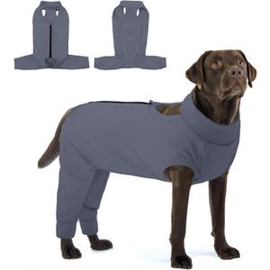 KOESON Dog Recovery Suit Hind Leg, Recovery Sleeve for Female Male Dogs, Pet Leg Sleeve to Stop Licking, Pet Rear Leg Wound Cover, Dog Spay Onesie for Wound Heal Care (XXX-Large, BlueGrey)