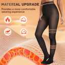 HONGTEYA Fleece Lined Tights Women Winter Thermal Leggings Pantyhose Fake Translucent Thick Warm Sheer Tights (Black, XL)