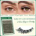 KEYYOU Flaunt Lash Clusters Flora Eyelash Clusters D Curl Cluster Eyelash Extensions 8-18mix False Eyelashes 144pcs Classic Wispy Natural Lash Cluster with SpikesF01