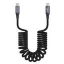 AGVEE 2 Pack 1.5ft Coiled Short USB-C to USB-C Charging Cable [USB-IF Certified] 60W PD Fast Charger Cord in Car for iPhone 17/16/15 CarPlay, Galaxy S25 S24 S23 S22 S21 S10, Google Pixel, Dark Gray