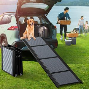 Dog Ramp for Car, 71" Extra Long & 17" Wide Pet Ramp, Portable Foldable Dog Car Ramp for Medium & Large Dogs, with Non-Slip Rug Surface, Up to 250LBS Enter a Car, SUV(Upgraded 71" Lx17.3 W)