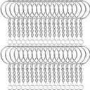 Paxcoo 50Pcs Keychains with Chain and 50 Pcs Jump Rings, Keychain Rings Kit Findings Bulk for Keychain Making Supplie DIY Crafts