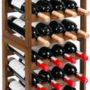 Wine Rack Free Standing Floor, 6-Tier 24 Bottles Display Wine Storage Shelves with Table Top, Easy-Assembly Freestanding Bamboo Wine Racks for Kitchen Dining Room Bar, Walnut