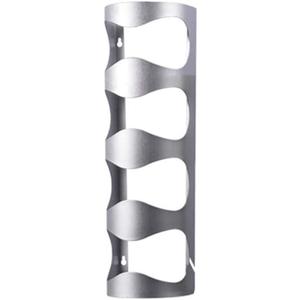 HAOZHAO 4 Bottles Creative Stainless Steel Wall Mounted Red Wine Holder Wine Bottle Storage Rack Storage Shelf Holders (Color : Silver), Large
