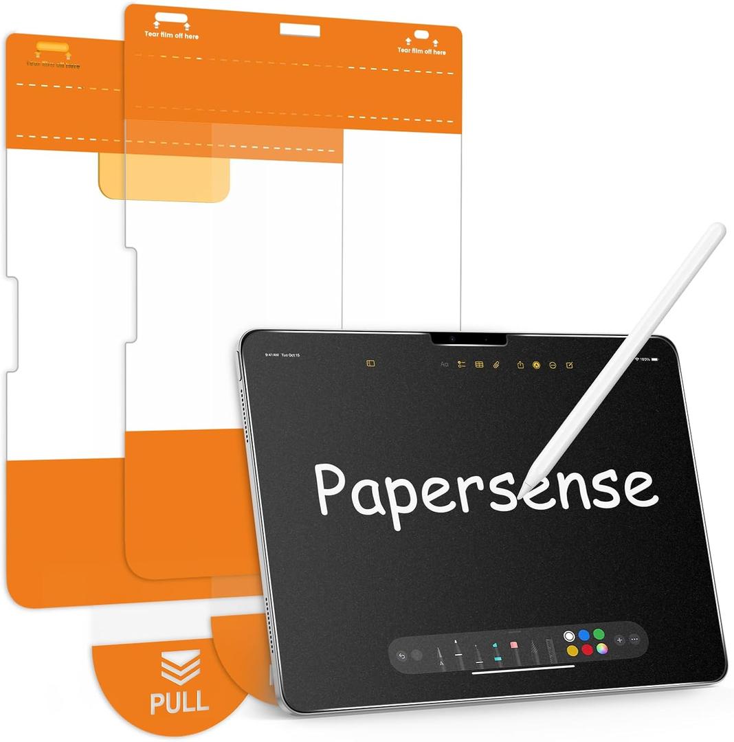 OMOTON PAPERSENSE Paper Screen Protector for iPad Pro 11 Inch 6/5th Gen M5 2025/M4 2024, Write like on Paper, Matte Tempered Glass with Dust-free Installation Tray, Anti-glare, Apple Pencil Support