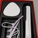 Go Brush Pro Hair Straightener  Cordless Comb with Negative Ion, 6000mAh Fast Heating & Portable Travel Design, Rechargeable Brush for Straightening and Curling (White-1Pcs)