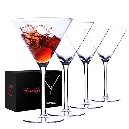 Handblown Crystal Martini Glasses Set of 3-9.5 oz Coupe Glass Set with Stem - Elegant Cocktail Glasses for Bar, Margarita, Cosmopolitan, Manhattan, Gimlet - Unique Gift for Mother’s Day
