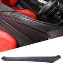 Real Carbon Fiber Central Control Side Trim Compatible with Chevrolet Corvette C8 2020-2025, Center Console Passenger Side Decorative Strip Cover (Black)