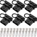 Boao 6 Sets 6-10 Gauge Battery Quick Connect Disconnect 50a 12-36v Battery Quick Connector Quick Wire Harness Plug Kit Battery Quick Connector Disconnect Plug for Motor Winch Trailer(Black)