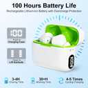 Hearing Aids, Miniature Hearing Amplifiers for Adults Seniors Noise Cancelling, Rechargeable Hearing Aids with Crystal Clear Sound, and LED Power DisplayWhite-Green)