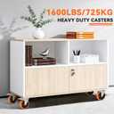 W B D WEIBIDA Swivel Caster Wheels for Cart, 5 Inch Industrial Heavy Duty Casters Set of 4, Top Plate Casters with Brake, No Noise Polyurethane Wheels for Cart, Furniture, Workbench