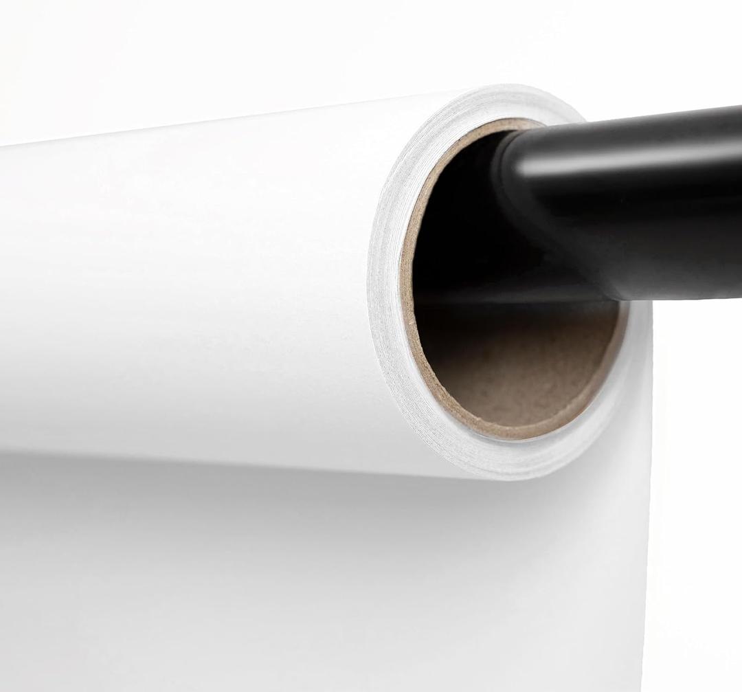 Kate Seamless Paper Backdrop for Photography Solid White Photo Backdrop Paper (53''x32.8' Arctic White) (53'' x 32.8', Arctic White)