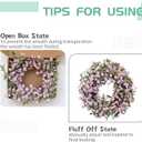 22 Inch Spring Summer Forsythia Flower Wreath with Soft Touch Leaves for Front Door, Everyday Light Purple Flower Wreath for Indoor Outdoor, Everyday Floral for Home Decor