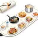 Warming Mat for Food Extra Large,36"x15" Food Warming Mats for Countertops, Parties, and Daily Use with Timer and 3 Temperature Levels (White)