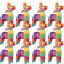 Kathfly 12 Pcs Mini Donkey Piatas Small Mexican Piata Cactus Fiesta Decorations Mexican Party Decorations Cinco De Mayo for Fiesta Theme Birthday Party Supplies (Cute Donkey)