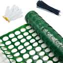 Safety Fence Garden Netting Roll 4 X 100 Feet with Zip Ties, Temporary Reusable Plastic Mesh Fencing Netting for Snow Fence, Animal Barrier, etc. (4' X 100 SW, Green)