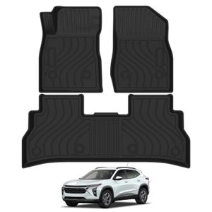 Falafa Floor Mats for Chevy Trax 2024 2025 & Buick Envista, All Weather TPE Heavy Duty Floor Liners, 1st and 2nd Row Full Set Car Mats, Black