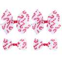 4 PCS Christmas Hair Bow Set - Candy Cane Hair Clips for Girls Handmade Ribbon Hair Bow Clips Non-slip Alligator Clips Hair Barrettes Christmas Hair Accessory for Teens Toddlers Kids Women Gift