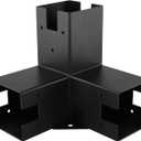 Angle Bracket, Wood Beams Pergola Post Base Kit 3-Way Bracket Sunshade Holes Enhanced Stability Rust-Proof Steel Aluminum Black