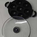 Japan large aperture takoyaki pan with glass cover,cake mold baking pan,fry eggs,Poffertjes pan,Appam pan,Banh khot pan,cupcake pan,takoyaki maker,Nonstick,0.95kg(7 Hole)