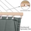 SUNCREAT Double Hammock for 2 Person, Extra Large Outdoor Portable Hammock with Hardwood Spreader Bar, Soft Pillow, 475 lbs Capacity, Gray Green