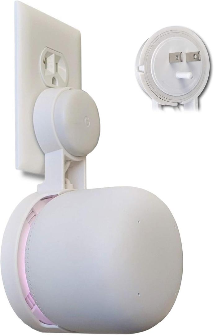 Nest WiFi Point Genie: The Simplest Lowest Profile Outlet Holder Mount for Google Nest WiFi Point | Reinforced Support | Great Sound | Open Access | No Messy Screws! (1-Pack)