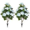 UFEH 2Pack 3FT Artificial Hydrangea Trees with Spikes – Realistic Hydrangea Artificial Flowers for Outdoor & Indoor Décor, Perfect Faux Hydrangea Flowers Tree for Home, Patio & Garden, Blue