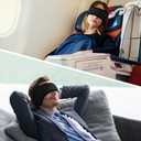 Sleep Mask & Earmuffs for Sleep - 2 in 1 Eye & Ear Mask, Comfortable & Soft for Side Sleepers (Black)