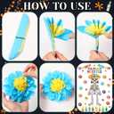 Pasimy Day of The Dead Bulletin Board Set Colorful Sugar Skull Classroom Decorations Mexican Dia De Los Muertos Cutouts with 3D Paper Flowers for Door Wall Decor Fiesta Halloween Party (Fashion)