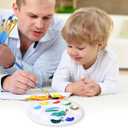 2 x 40Pcs Acrylics Paint Brushes for Kids, Small Paintbrushes Nylon Hair Artists Paint Brush with Handle for Oil Watercolors, Face Nail Arts, Miniature Detailing Painting, Blue