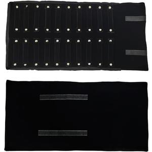 Portable Jewelry Roll Bag For Rings Velvet Jewelry Roll Bag keep your Rings Safe (Open size: 55 * 29cm Close size: 30 * 10cm, Black)