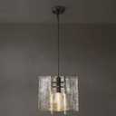 Modern Large 12 in Black Water Ripple Glass Kitchen Island Pendant Light Fixtures,Glass Island Pendant Lights,for Bedroom, Foyer, Entryway, and Dining Room, Bulbs Included