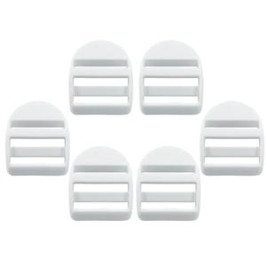 BokWin 5 Pcs Plastic Ladder Lock Buckle 1 inch Slide Buckle Adjustable Buckle Replacement for Backpack Straps Luggage(White)