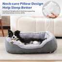 INVENHO Medium Dog Beds for Medium Dogs Washable, Rectangle Dog Bed Medium Size Dog, Orthopedic Dog Bed, Warming Soft Calming Sleeping Puppy Bed Durable Pet Bed with Anti-Slip Bottom, Gray Medium (30"x24"x9")