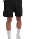 Hanes Mens Jersey Cotton With Pocket Workout-and-training-shorts, Black, Medium US