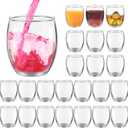 Ziliny 24 Pcs 6 oz Stemless Clear Wine Glasses Glass Cups Recyclable Drinking Glasses for Red or White Wine Cocktail Supplies Party