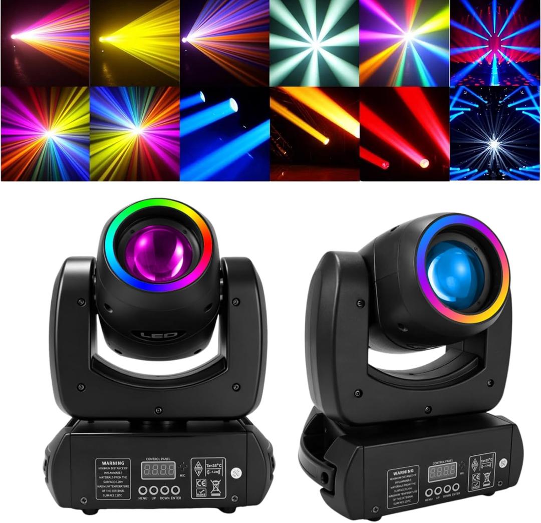 150W LED Moving Head DJ Lights, GOBO DMX Stage Lighting 2 Packs
