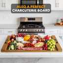 SpaceAid Noodle Board Stove Kitchen Cover with Handles, Top Covers for Gas Burners and Electric Stove, Oven Decor Accessories Wood Tray for Countertop, Brown Bamboo