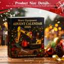 Heavy Equipment Advent Calendar 2025, 24 Days Mini Die-Cast Construction Models, Christmas Countdown with Excavator, Surprise Gift for Collectors & Builders Christmas for Boys Girls