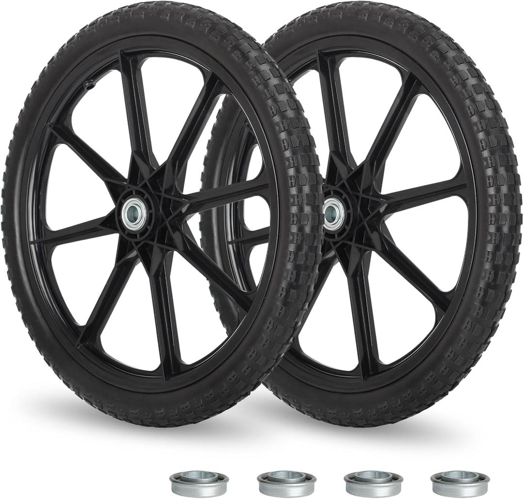 GICOOL 20'' Flat Free Wheels, Compatible with Rubbermaid Wheelbarrow Tire