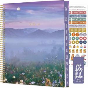 bloom daily planners 2026 Planner (January to December) - 8.5 x 11 Weekly & Monthly Dated Agenda Organizer Book with Stickers & Tabs - Flexible Soft Cover - Mystical Mountains