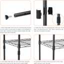 IZEUK 4 Tier Metal Wire Shelf Unit, Black Storage Rack Organizer for Kitchen, Bedroom, Living Room or Laundry Room, 17.7" W x 11.8" D x 41.9" H