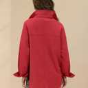 Locachy Women's Casual Oversized Polo Neck Sweatshirt Lapel Long Sleeve Button Pullover Tops Fashion Outfits Clothes (Red, XL)
