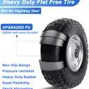 12'' Flat Free Tires Rubber Replacement Solid Tire and Wheel Assemblies for Hand Trucks Garden Cart Wheelbarrow - 3.5Wide Polyurethane Tires 2.1 Hub with 5/8 Inch Axle Borehole Silver