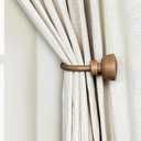 Decorative Curtain Drapery Holdbacks with Faux Wood Design Finials (Chestnut, Set of 2)
