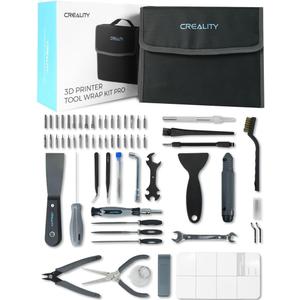 Creality 3D Printer Tools Kit, 74 Pcs in 1 3D Printing Tool Wrap Kit Assembly/Removal/Finishing/Filament Cutting Set with Nozzle Cleaning Kit 3D Printer Accessories for All FDM 3D Printers